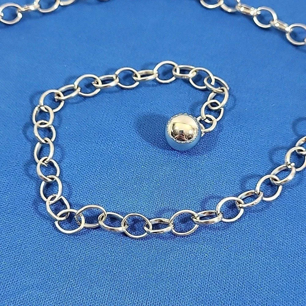 Retro Y2K Belly Chain Metal Belt Silver-tone Cutesy Bows‎ Fits Upto 38